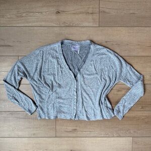 Urban Outfitters OUT FROM UNDER Bounce Plush Chloe Button-Up Top Black Sz Small